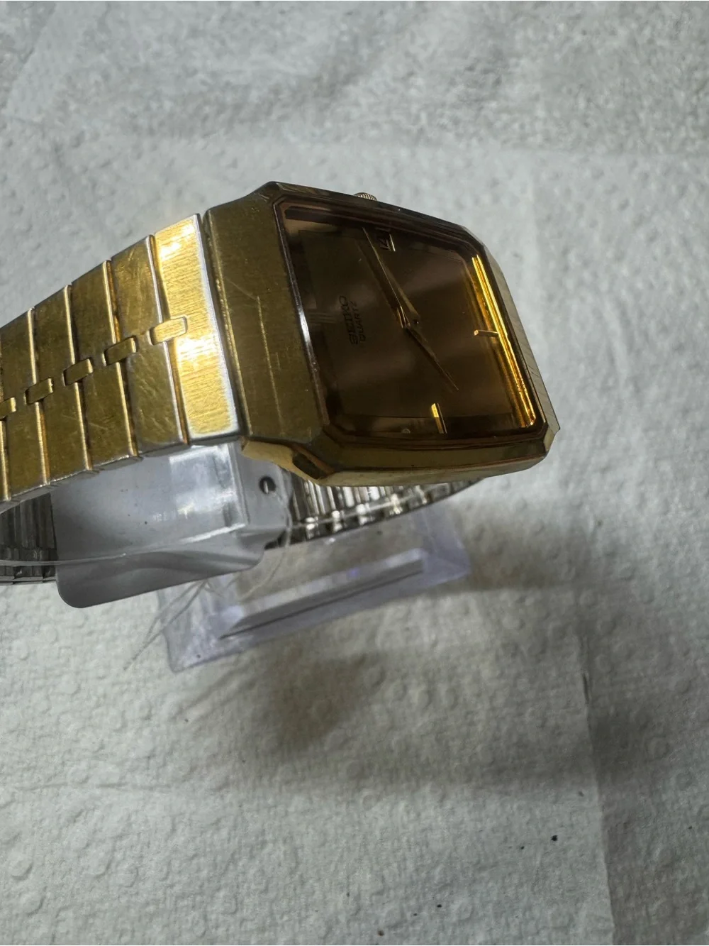 Seiko Gold Tone Rectangular Quartz Watch